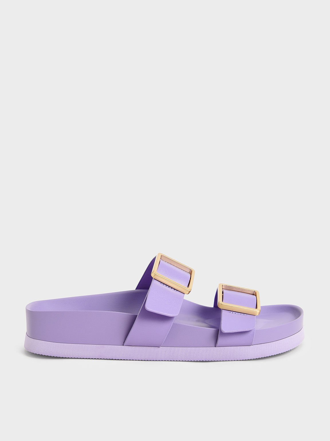 金屬釦雙帶拖鞋, 紫色, hi-res