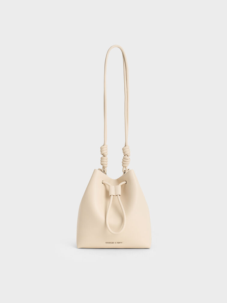 Bolso bombonera Leia con nudos, Beige, hi-res