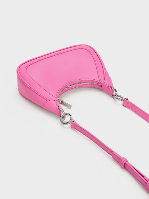 Beaded Handle Hobo Bag, Pink, hi-res