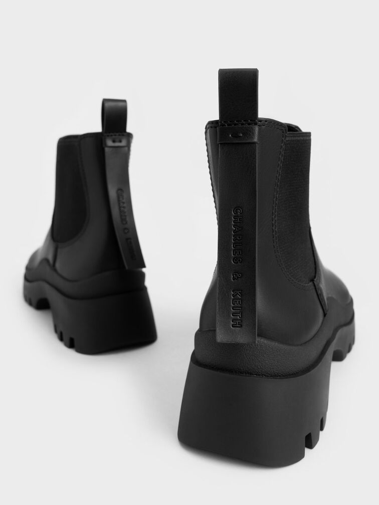 Extended Pull Tab Chelsea Boots, Black, hi-res