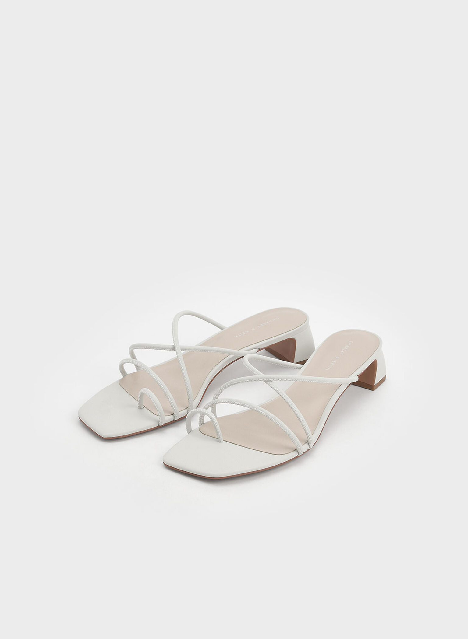 Meadow Strappy Toe Ring Sandals, White, hi-res