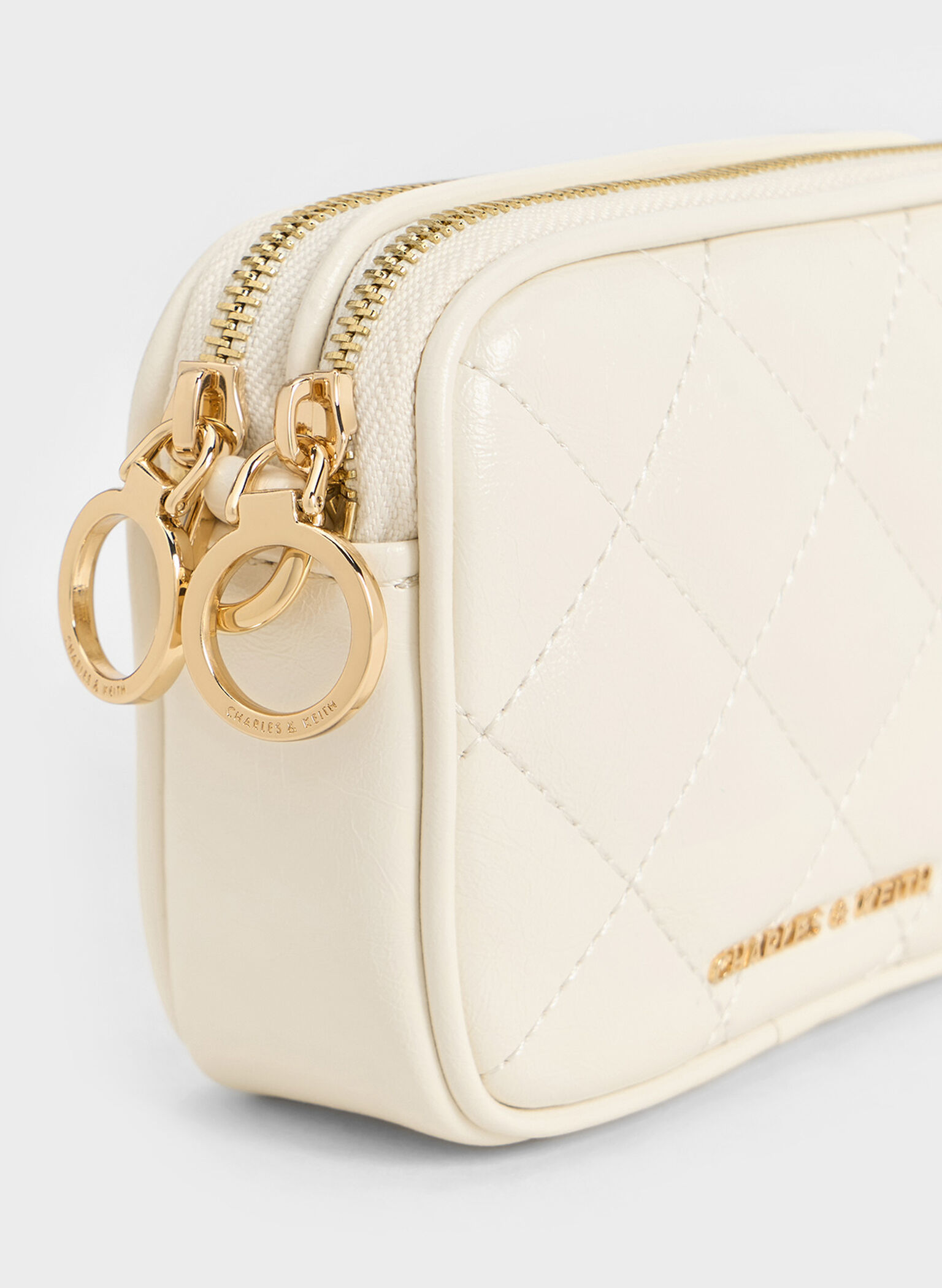 Apfra Quilted Wristlet Pouch, Cream, hi-res