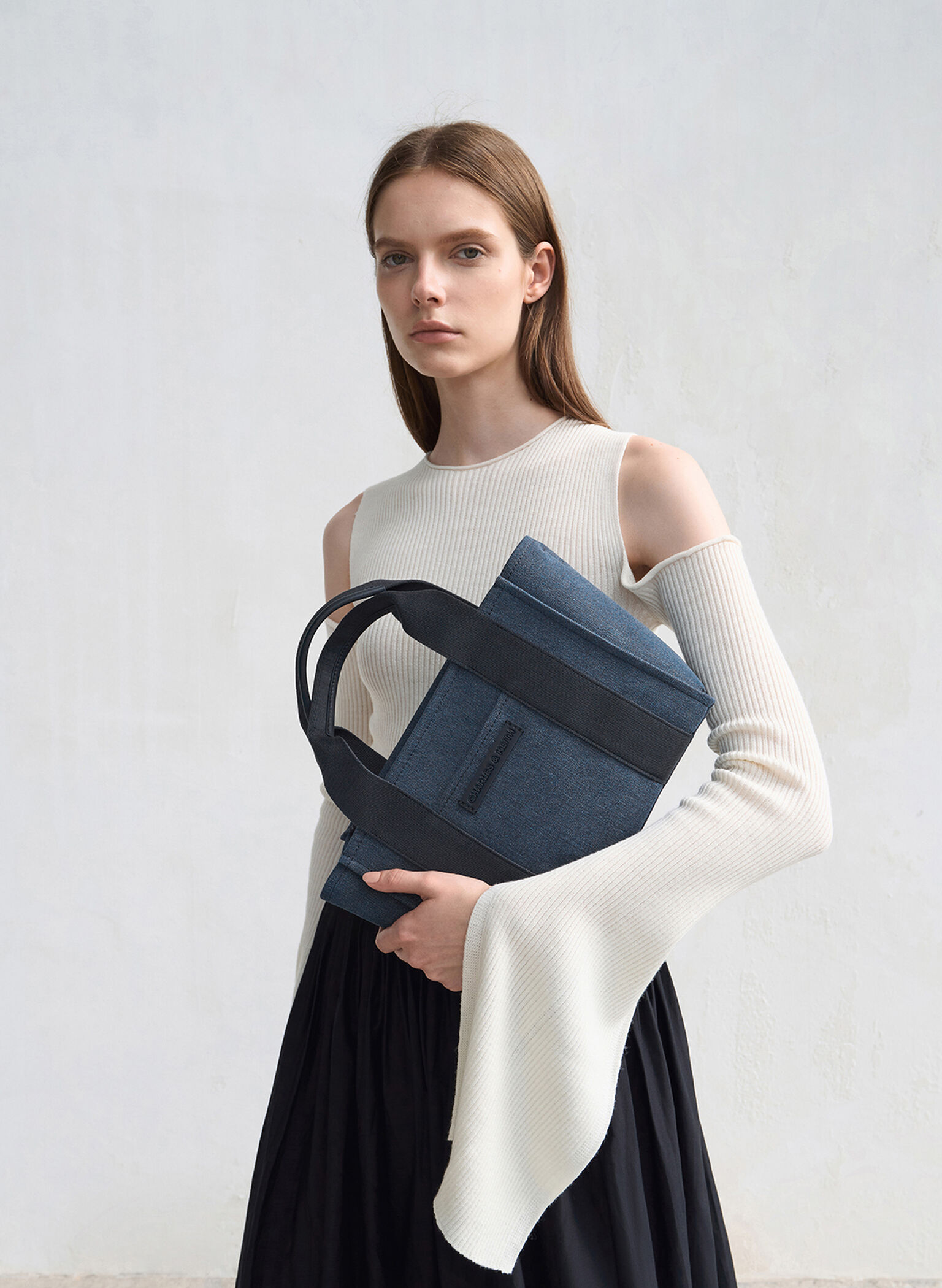 Bolso tote Kay en denim, Azul mezclilla, hi-res