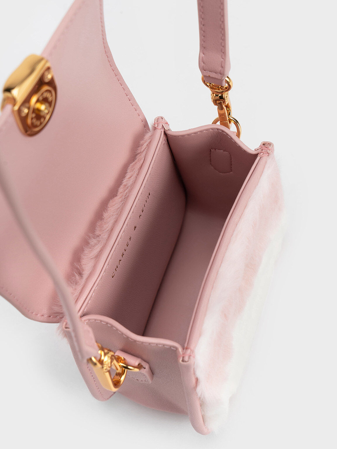 Moira Furry Braided Handle Pouch, Light Pink, hi-res