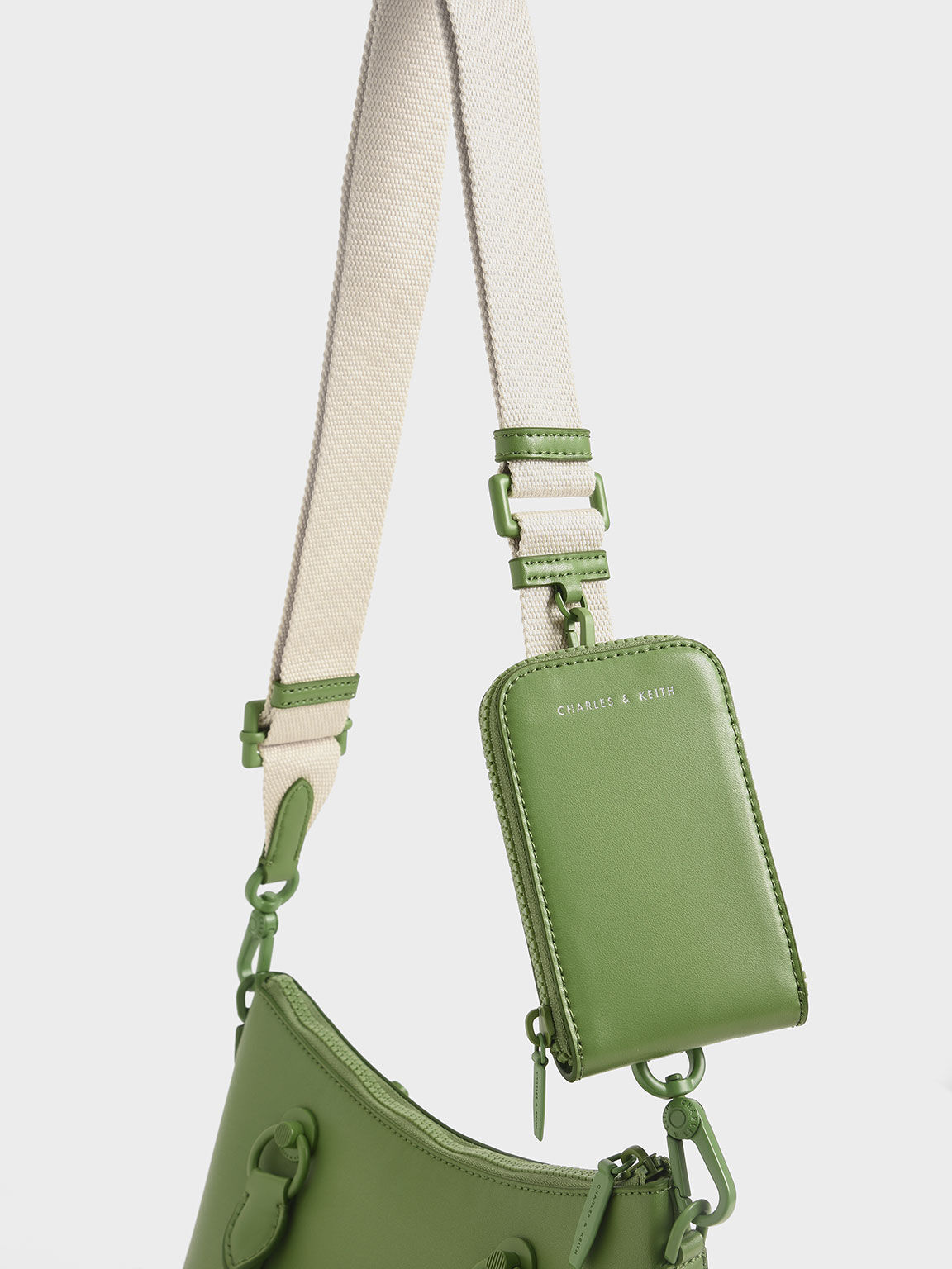 Double Handle Shoulder Bag, Green, hi-res