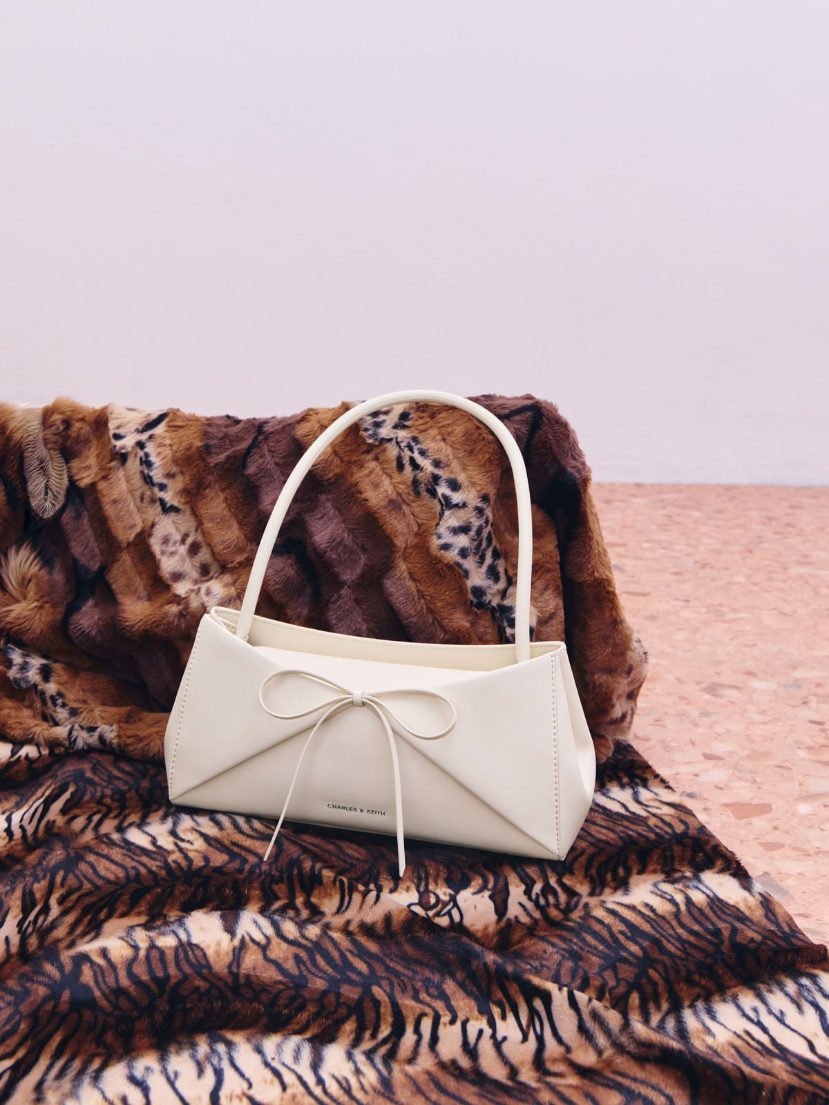 Cream Hazel Bow Panelled Shoulder Bag - CHARLES & KEITH