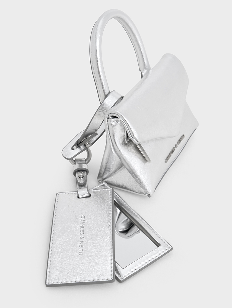 Women’s Andromeda Metallic Micro Bag Charm in sliver - CHARLES & KEITH