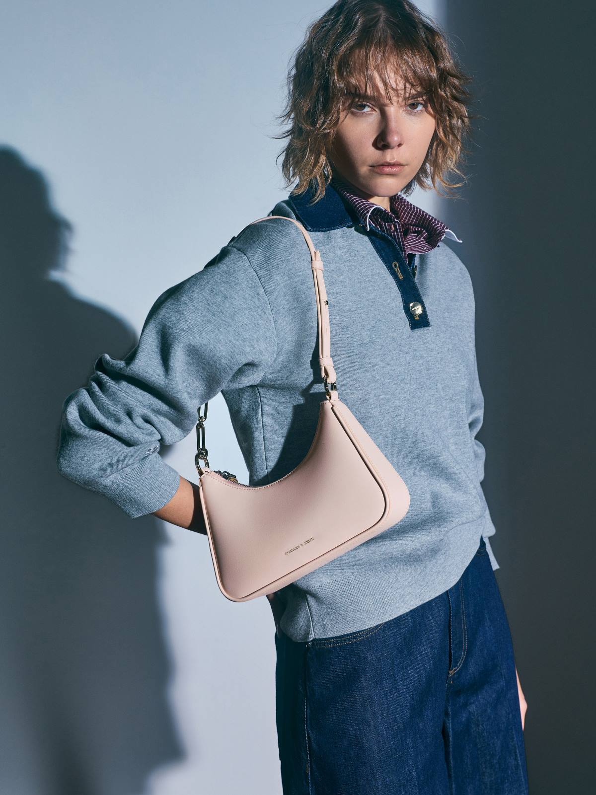 Lane 肩背包 - 淡粉色 - CHARLES & KEITH
