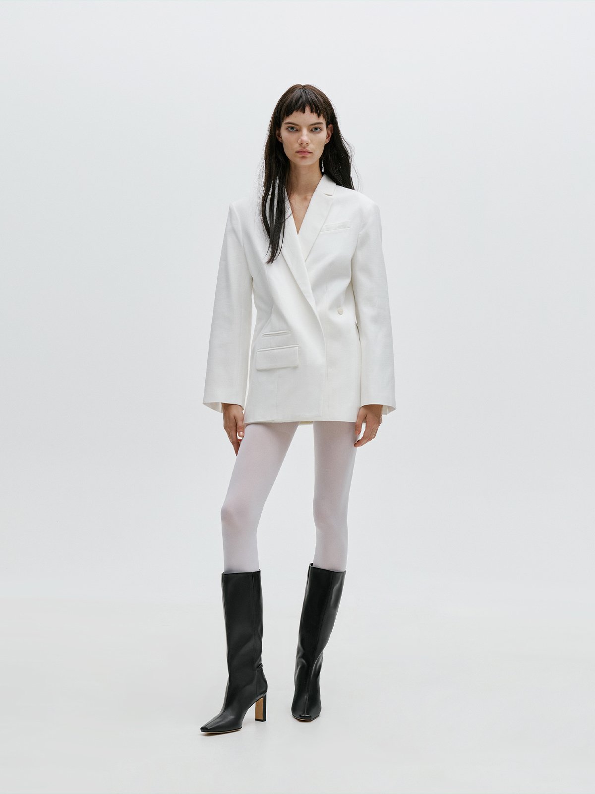 Georgina Leather Knee-High Boots - Black - CHARLES & KEITH