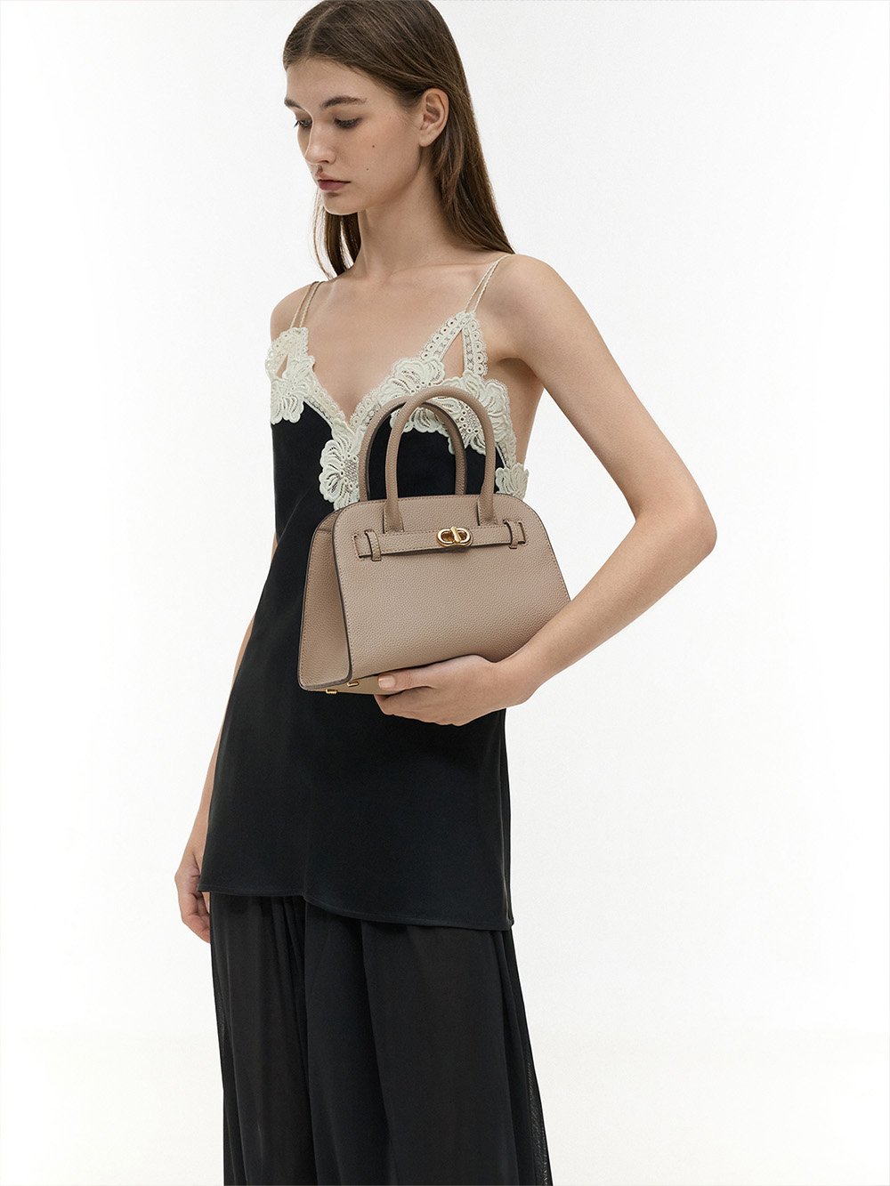 Taupe Aubrielle Belted Tote Bag - CHARLES & KEITH