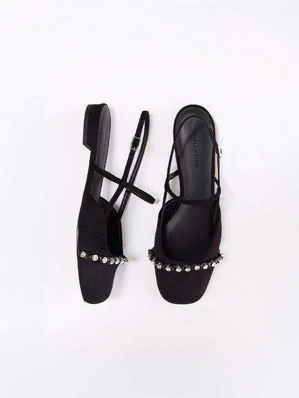 Crystal Mary Jane Slingback Flats - CHARLES & KEITH