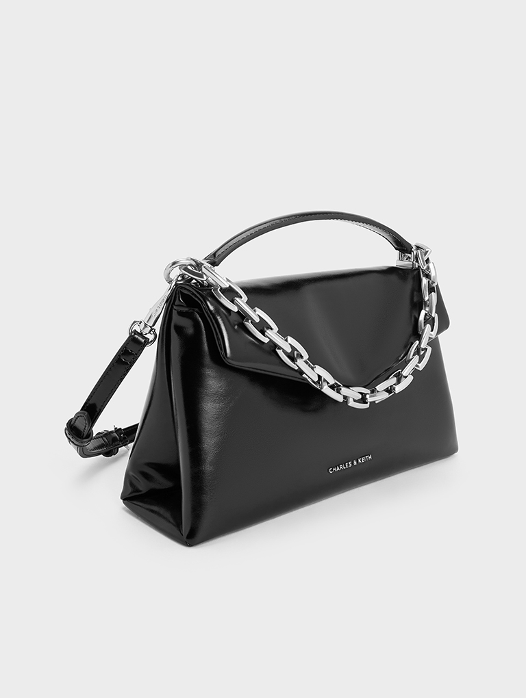 Women’s Andromeda Chunky-Chain Top Handle Bag in noir  - CHARLES & KEITH
