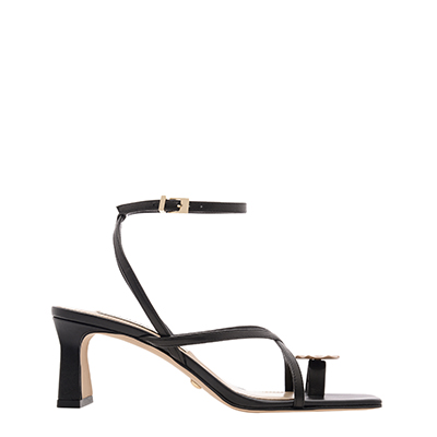LEATHER STRAPPY CROSSOVER SANDALS
