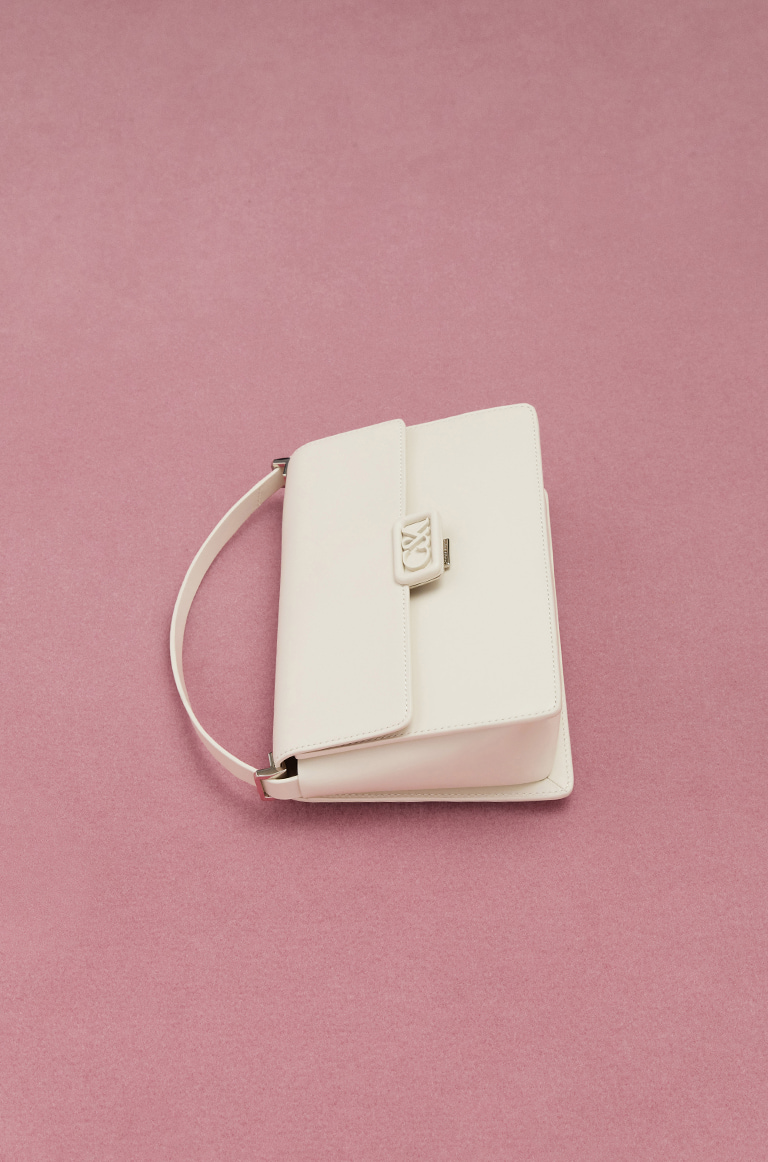 Women's Leather Shoulder Bag in white - CHARLES & KEITH