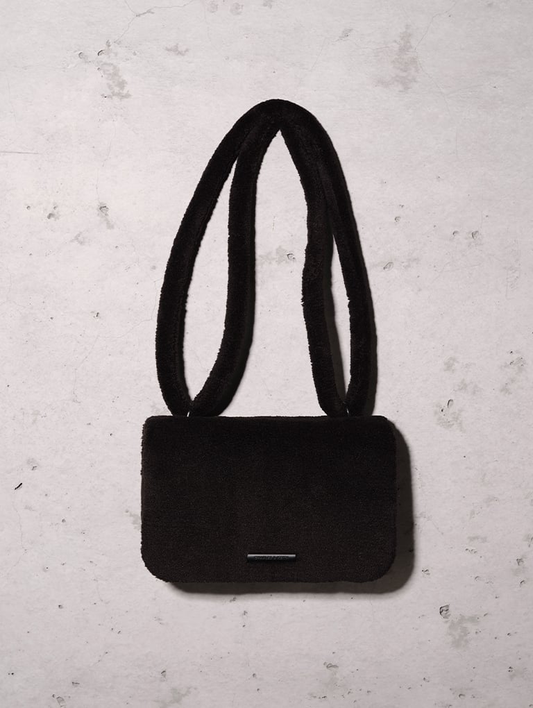 Women's Loey Textured Crossbody Bag in black - CHARLES & KEITH