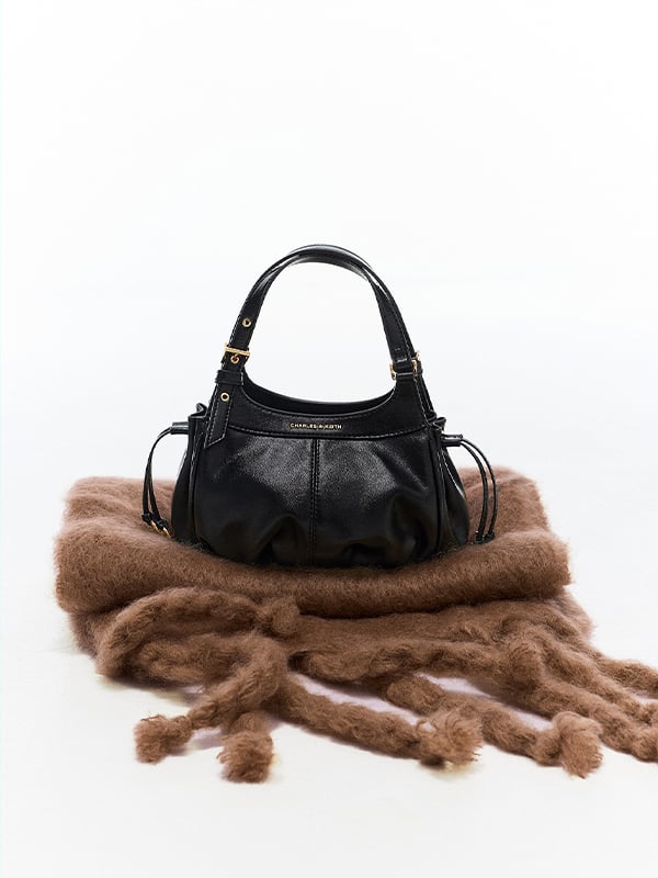 Black Mini Lillith Drawstring Tote Bag - CHARLES & KEITH