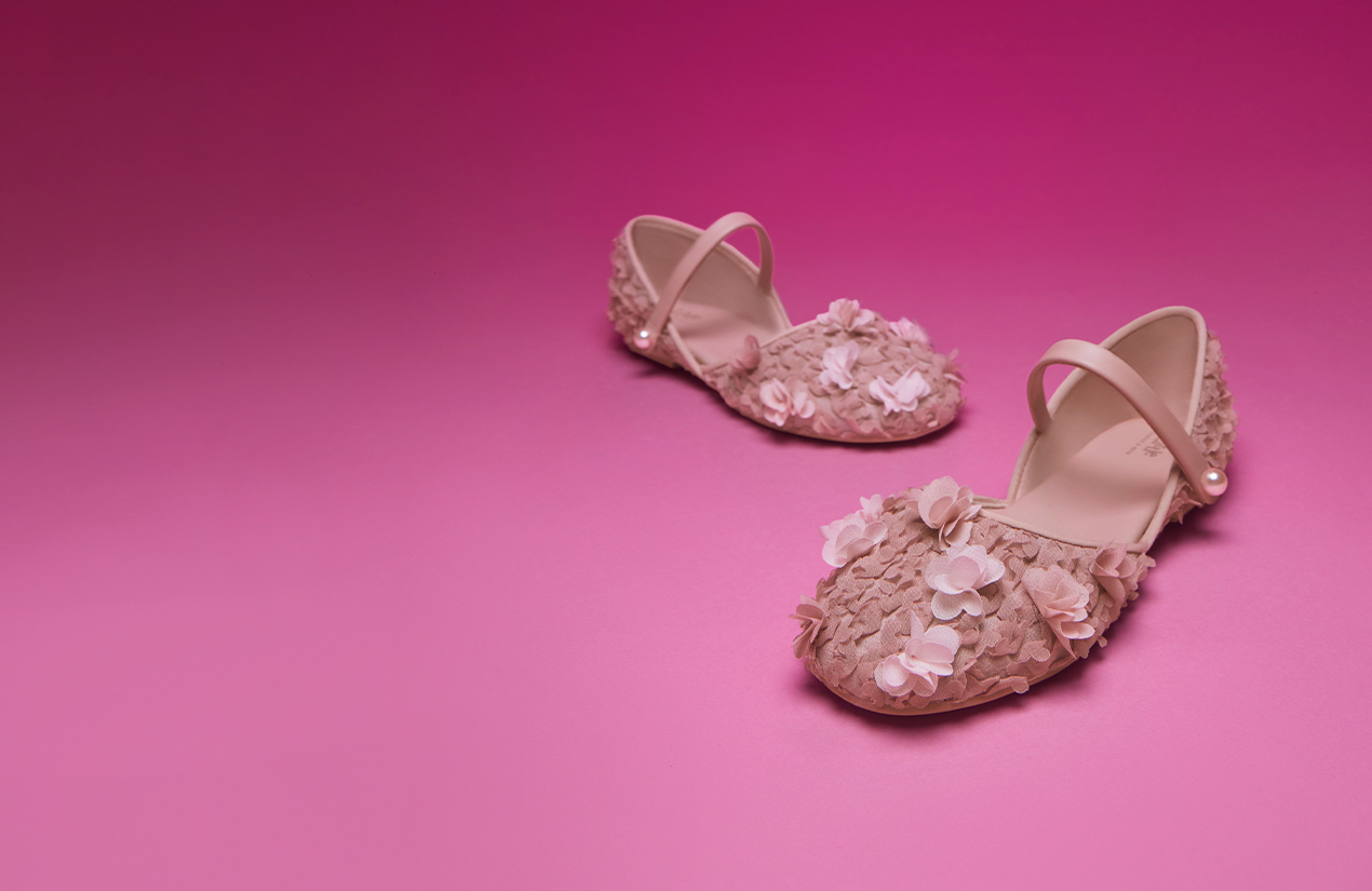 Girls’ flower-embellished d’Orsay ballerinas - CHARLES & KEITH