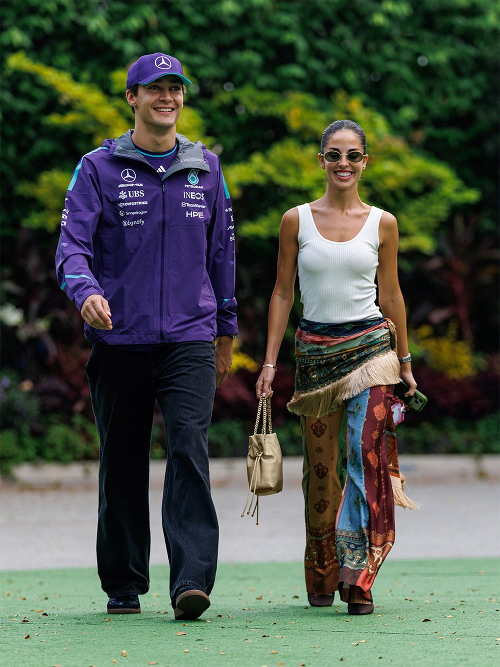 Women’s Arya Braided-Chain crossbody bag & Kaia satin slingback pumps, as seen on Carmen Montero Mundt – CHARLES & KEITH
