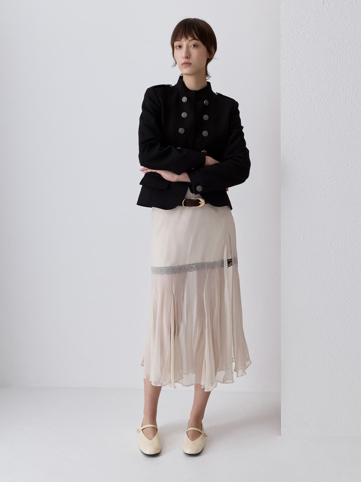 Marie Pearl Mary Jane Flats - Cream - CHARLES & KEITH