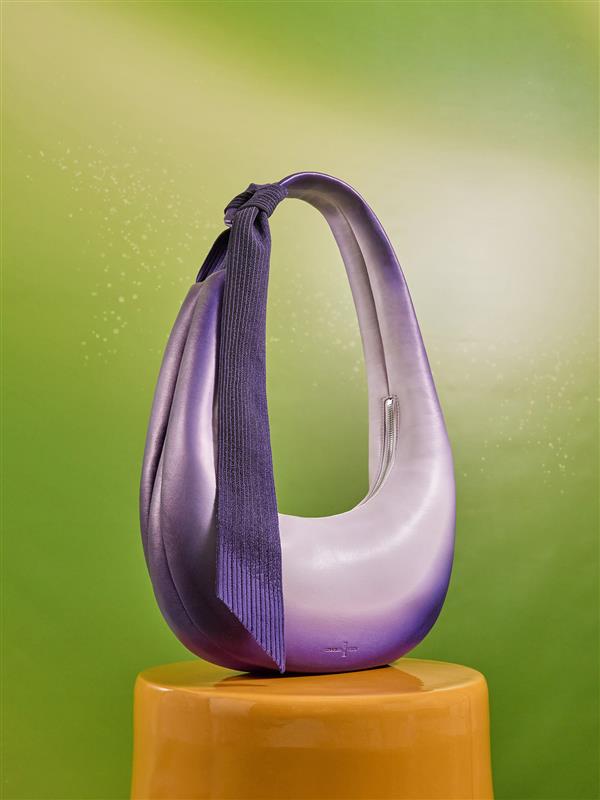 Bolso hobo ovalado Toni con efecto degradado y asa con nudos color morado para mujer - CHARLES & KEITH