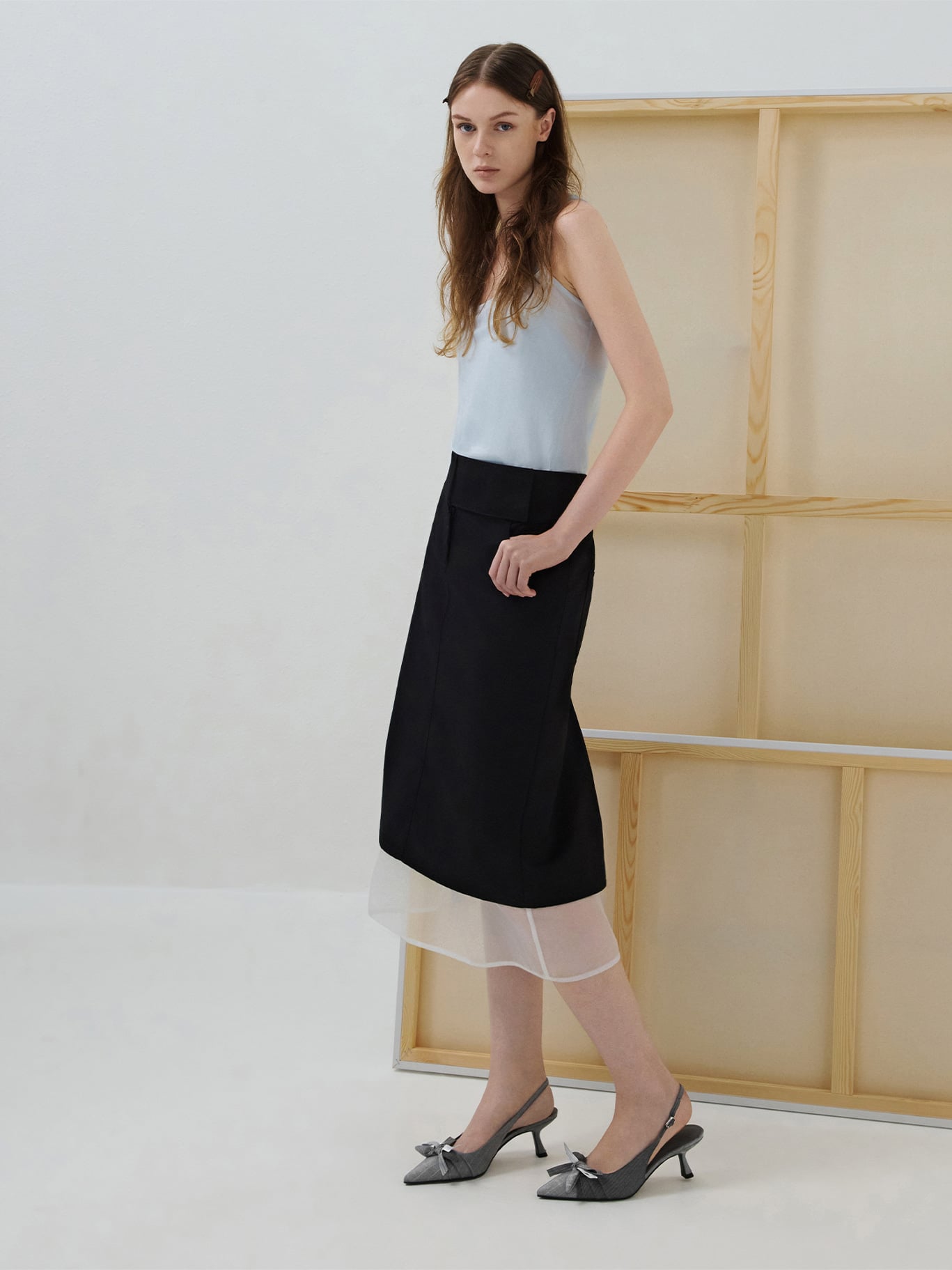 Marie Checkered Pearl Slingback Pumps - CHARLES & KEITH