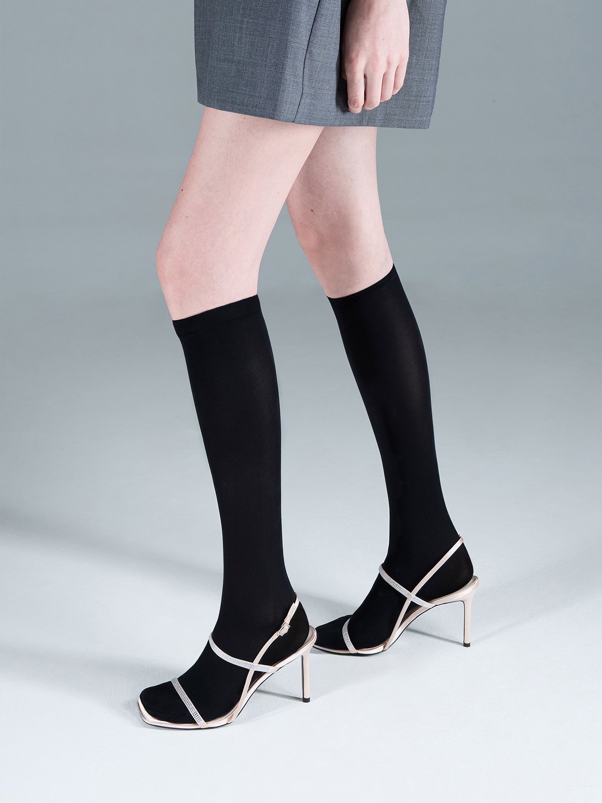 裸色 Arona 閃鑽高跟鞋 – CHARLES & KEITH