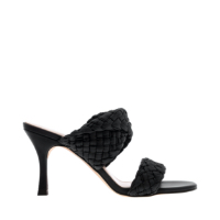 DOUBLE STRAP WOVEN HEELED MULES