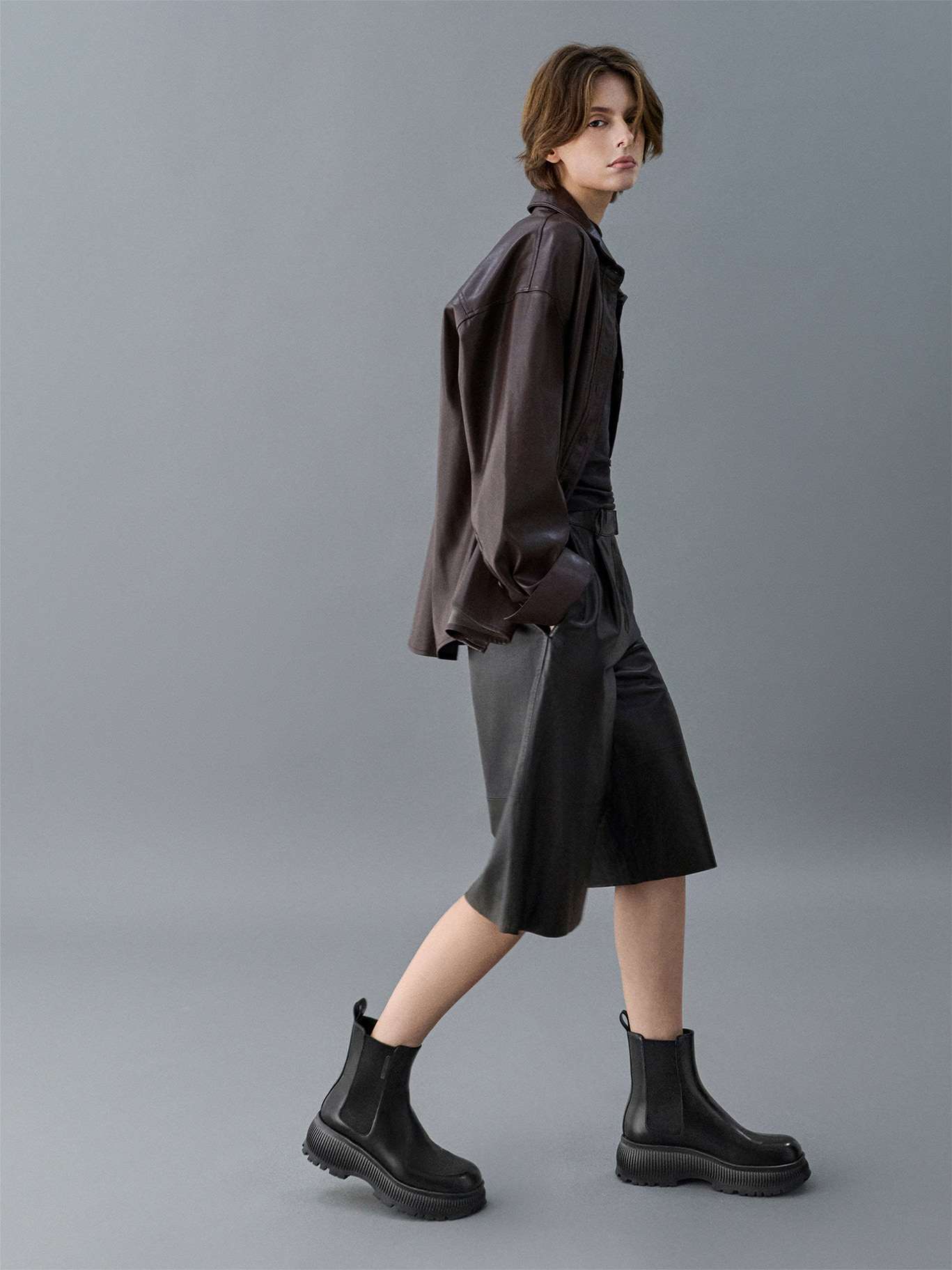 Darra 厚底短靴 - 黑色 - CHARLES & KEITH