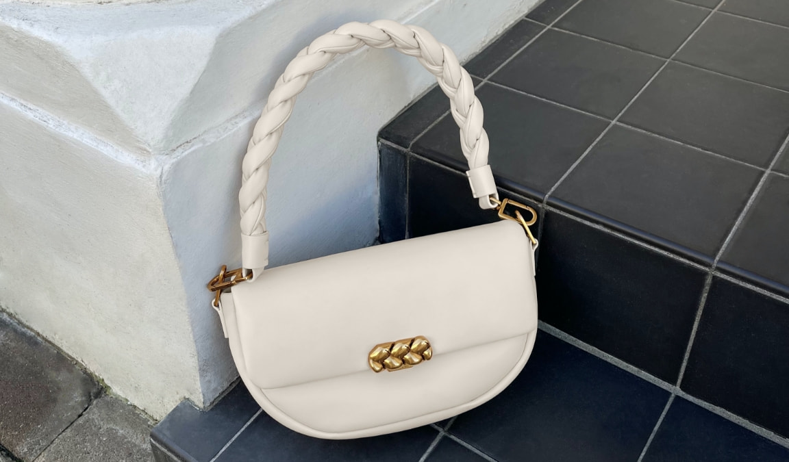 Cream Aubrielle Metallic-Accent Belted Bag - CHARLES & KEITH US