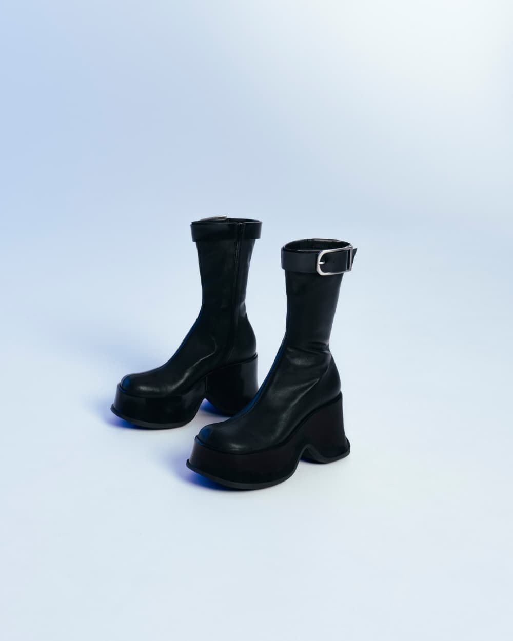 Women's black Carlisle platform boots - CHARLES & KEITH
