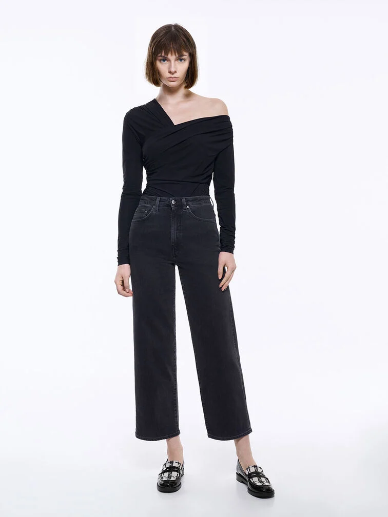 Women’s Gretel tweed penny loafers in black patent – CHARLES & KEITH