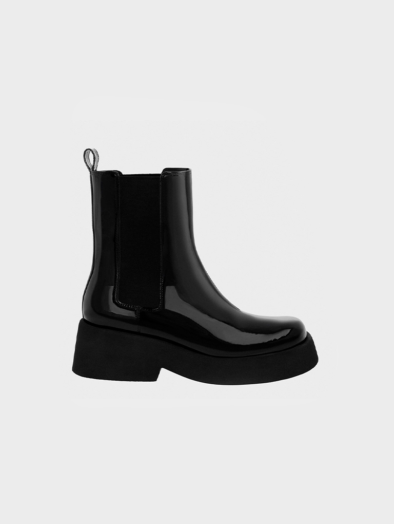 Women’s Giselle Patent Chelsea Boots - CHARLES & KEITH