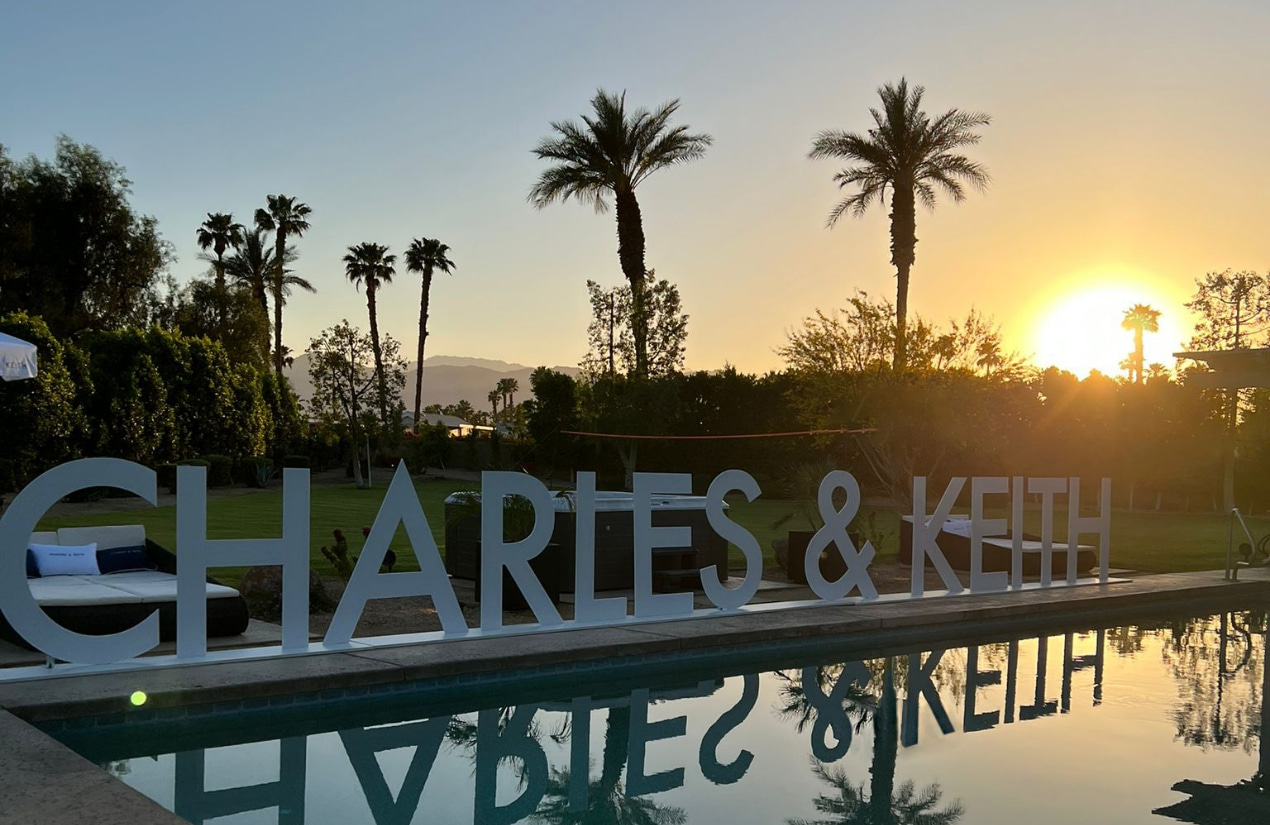 The privately rented CHARLES & KEITH villa is a stone’s throw away from the Coachella festival