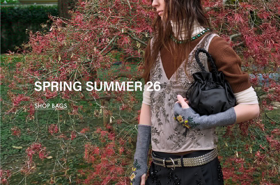 Noir Mabel Satin Floral-Vine Bucket Bag - CHARLES & KEITH