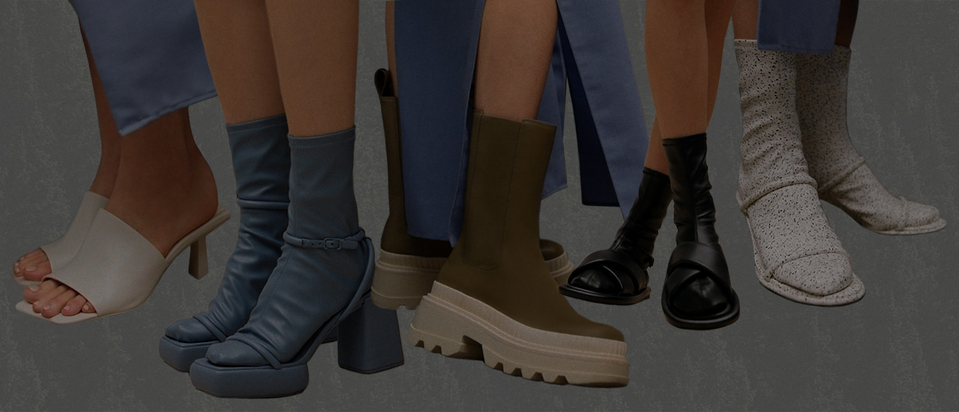 Women’s Lucile platform calf boots, Tegan leather lace-up boots, Rhys Chelsea calf boots and Lucile stiletto calf boots - CHARLES & KEITH