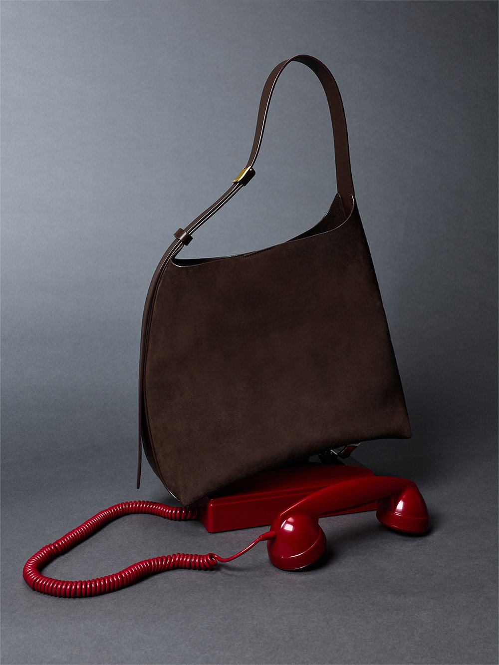 Espresso Brown Edna Recycled Suede Hobo Bag - CHARLES & KEITH