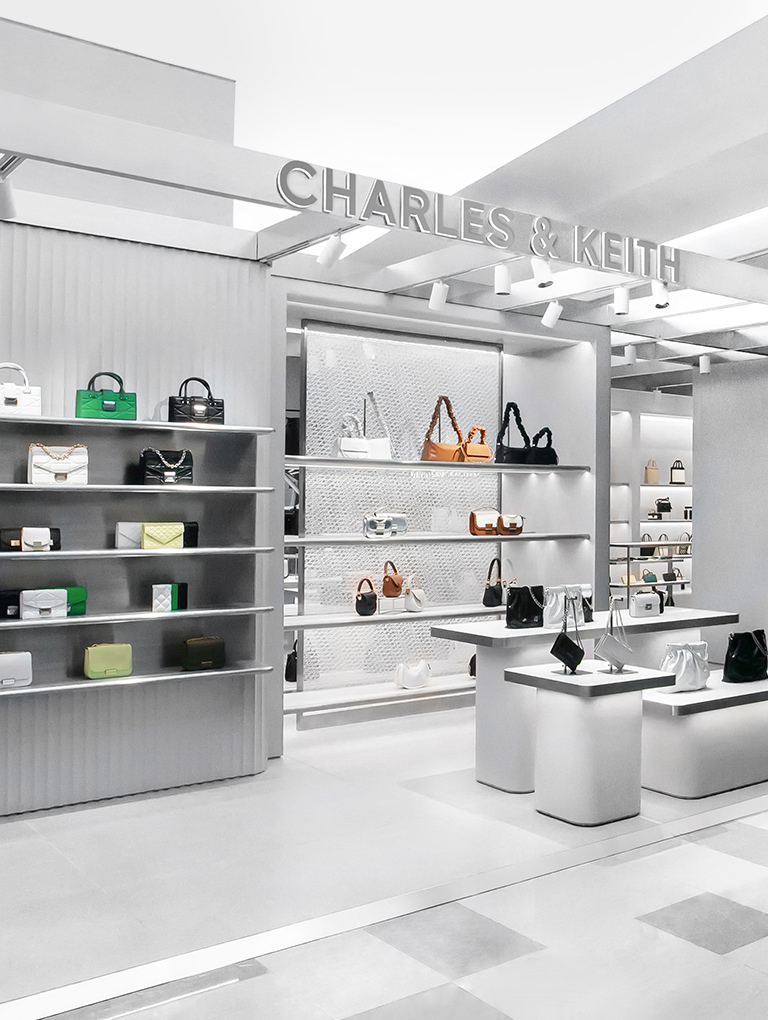 Exterior of the new CHARLES & KEITH space at Mega City, located in the Banqiao District of New Taipei, Taiwan