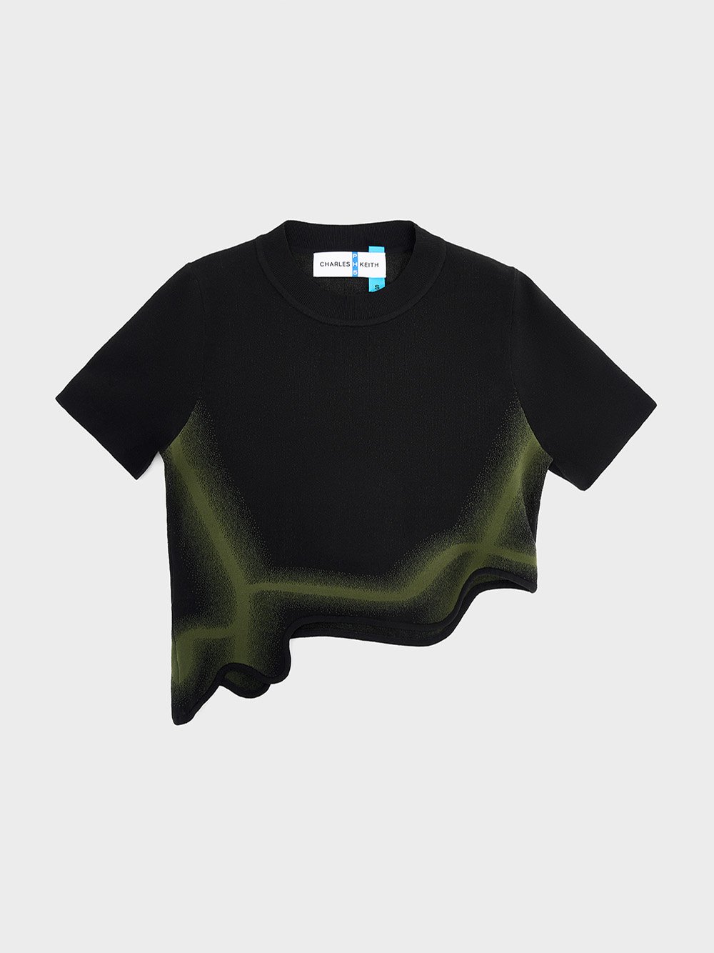 Wave-Hem Crop Top