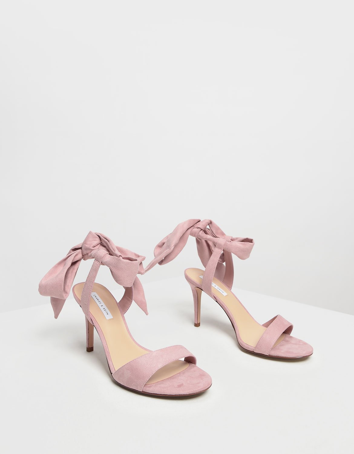 Women's Tie Back Bow Heels in blush - CHARLES & KEITH