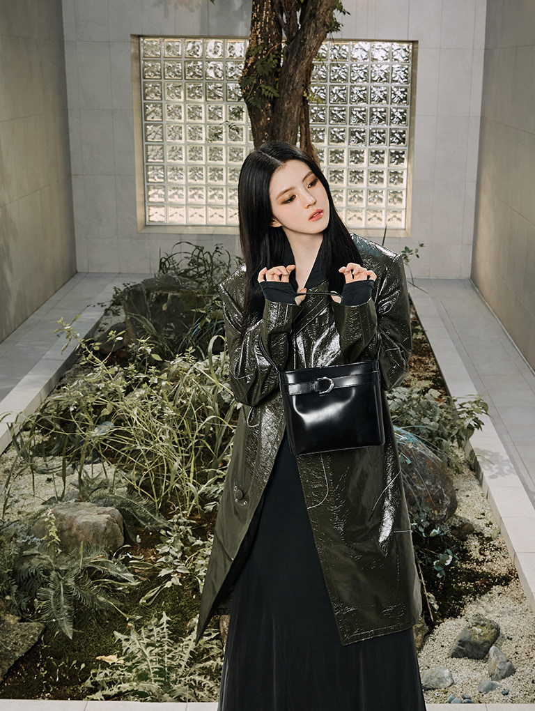 ◆Charles&Keith◆ SL210681164 Han So-hee Gavin Leather Belt Han So Hee and L'initial - CHARLES & KEITH US