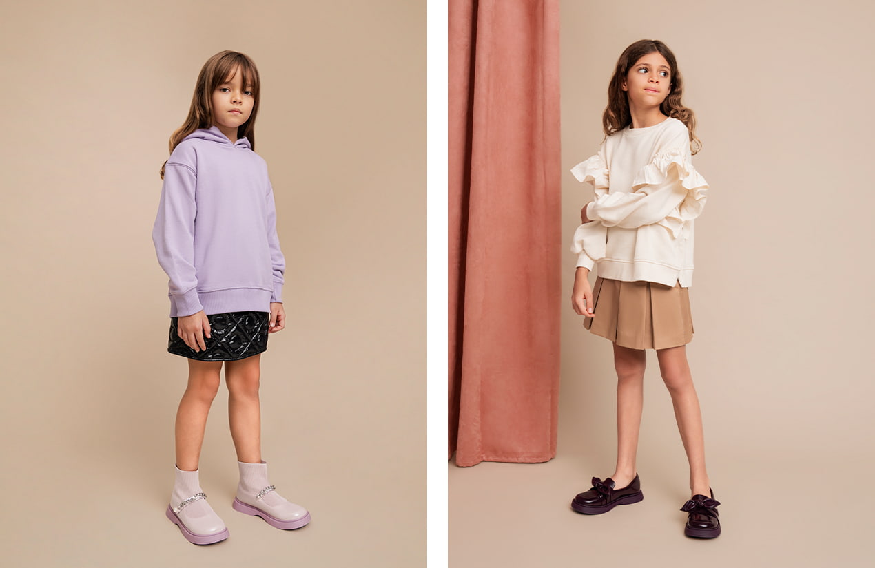 Girls’ chain-link knitted sock boots and patent bow loafers – CHARLES & KEITH