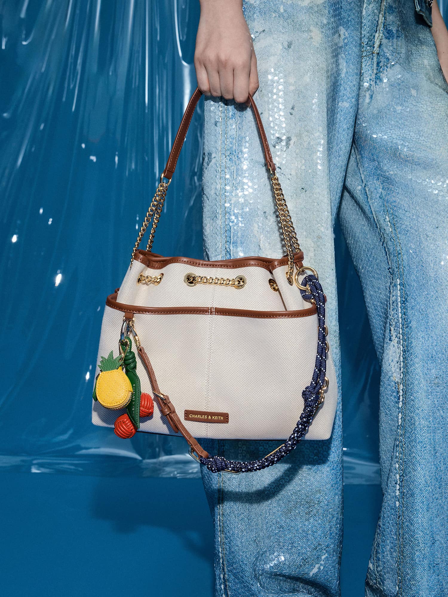 Red Cherry Charm and Yellow Pineapple Charm - CHARLES & KEITH