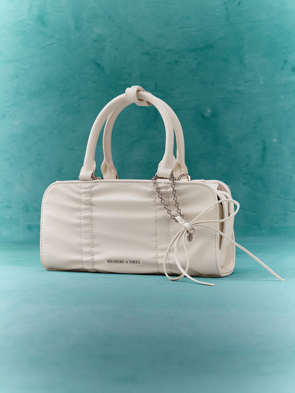 Arya Braided-Strap Double-Handle Crossbody Bag - Cream - CHARLES & KEITH
