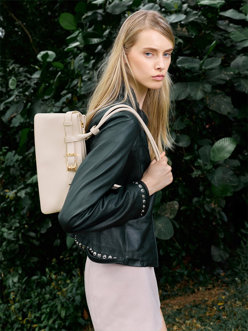 Burnished Brown Kadee Ruched Bow-Charm Backpack - CHARLES & KEITH