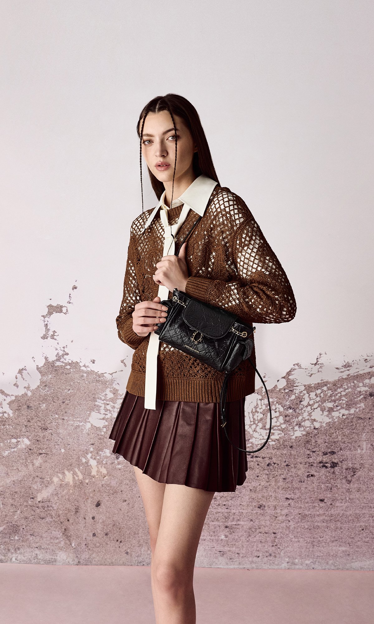 듀오 퀼티드 투-웨이 프론트 프랩 백팩 - 블랙 - CHARLES & KEITH