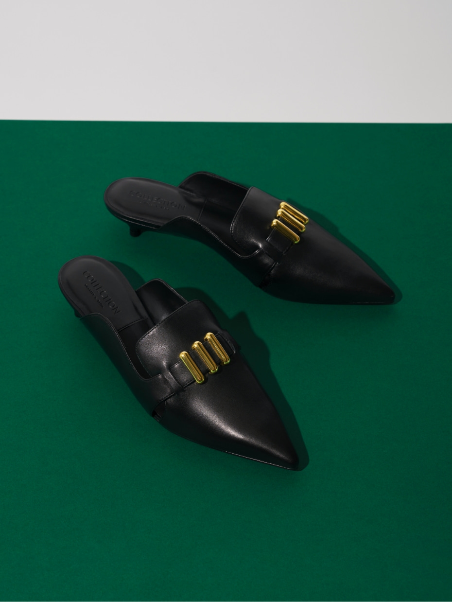 Women’s Blake leather slingback heeled sandals - CHARLES & KEITH