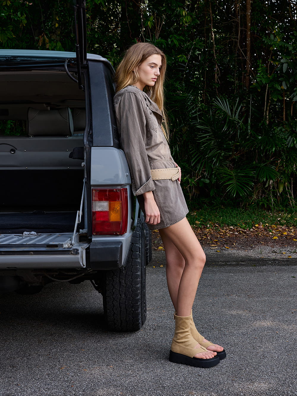 Women’s Laine faux suede platform boot sandals in sand - CHARLES & KEITH