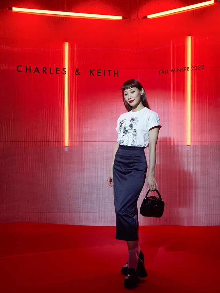 Lula Patent Loafer Pumps and Lula Patent Belted Bag, both in black - CHARLES & KEITH