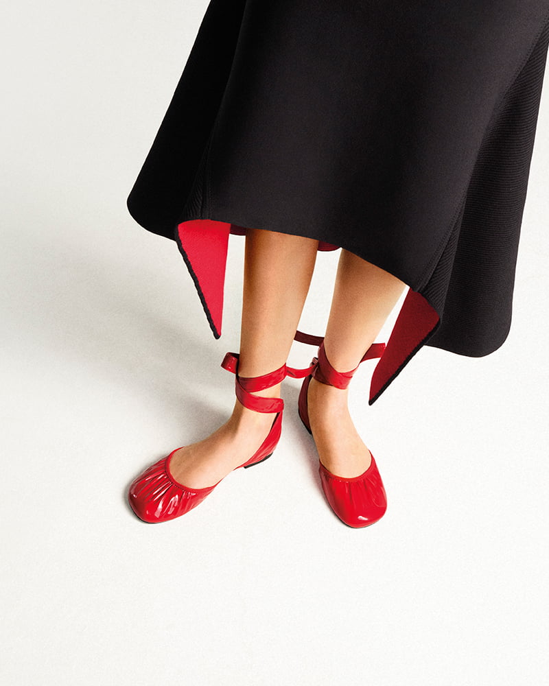 PATENT TIE-AROUND D'ORSAY FLATS - CHARLES & KEITH