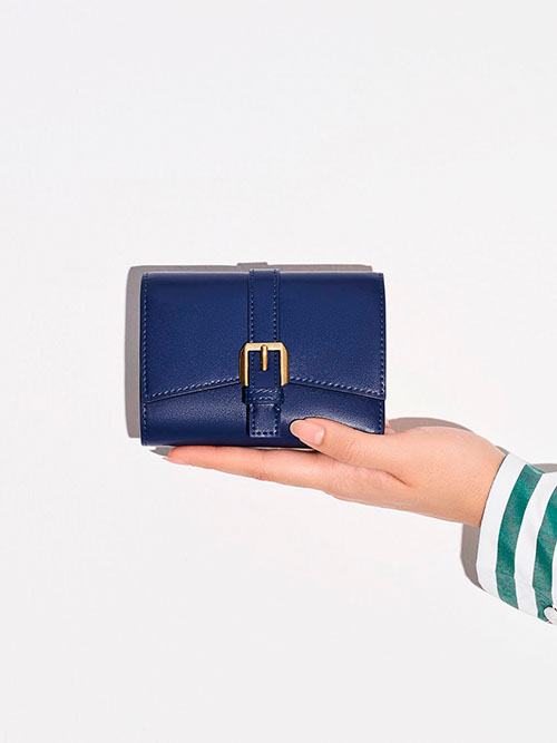 Annelise Belted Wallet, Navy